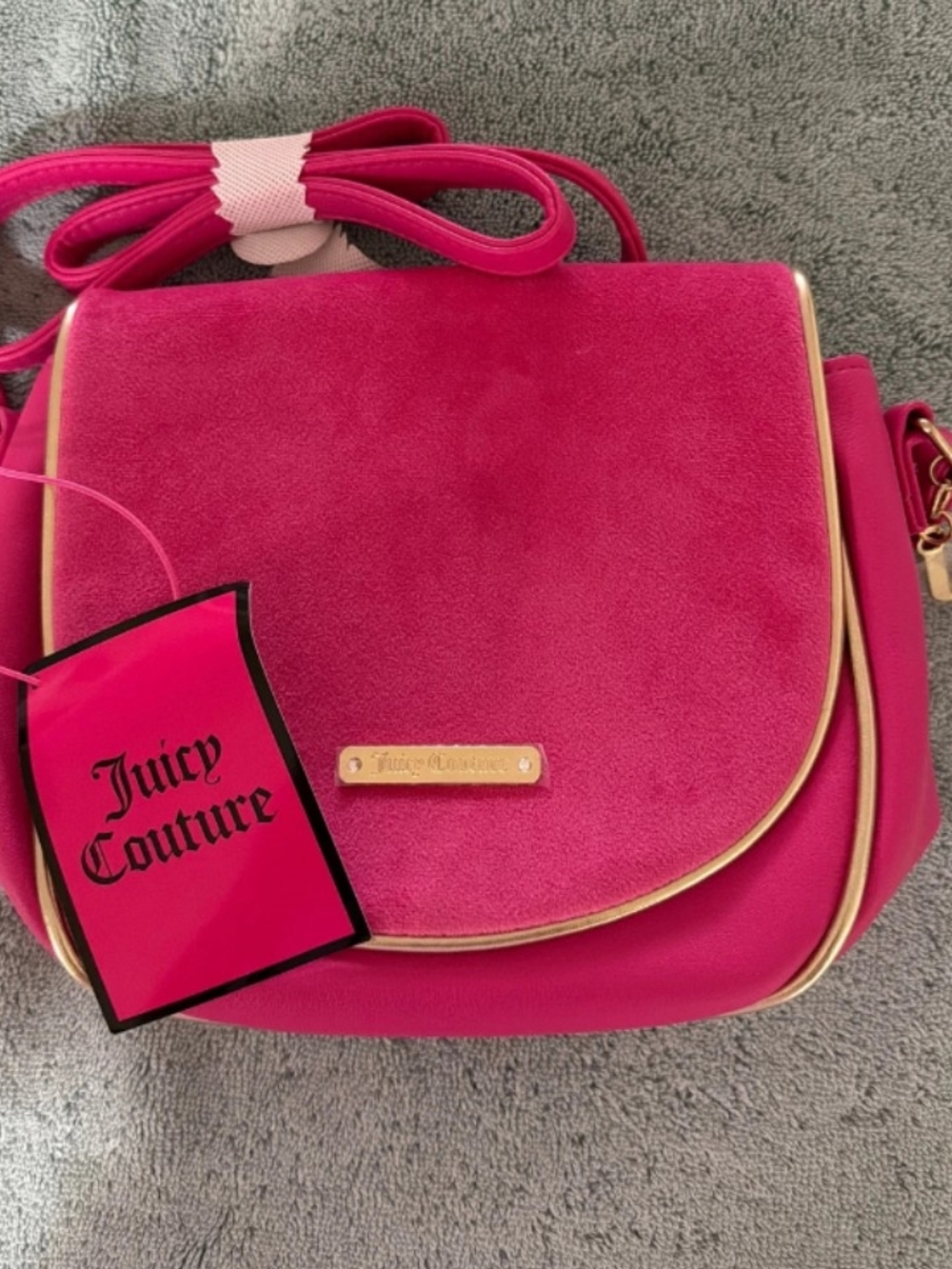 Juicy Couture Bright Pink Crossbody with Gold Trim